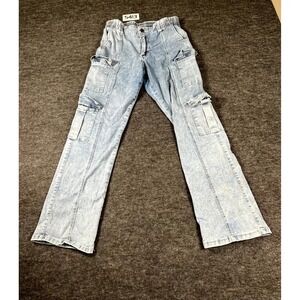 VIP Jeans Cargo Jeans Womens 5/6 Blue Denim Cotton Medium Wash Straight Leg